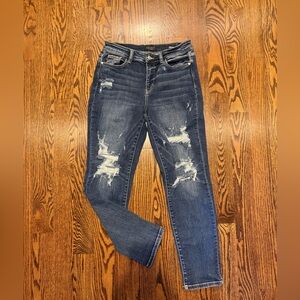 Just Blue Distressed Boyfriend Fit Blue Jeans